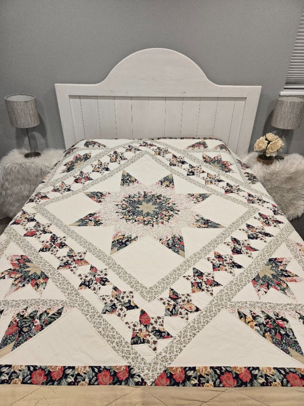 ❤ Lovely vintage Barnstar patchwork quilt Fall colors ❤